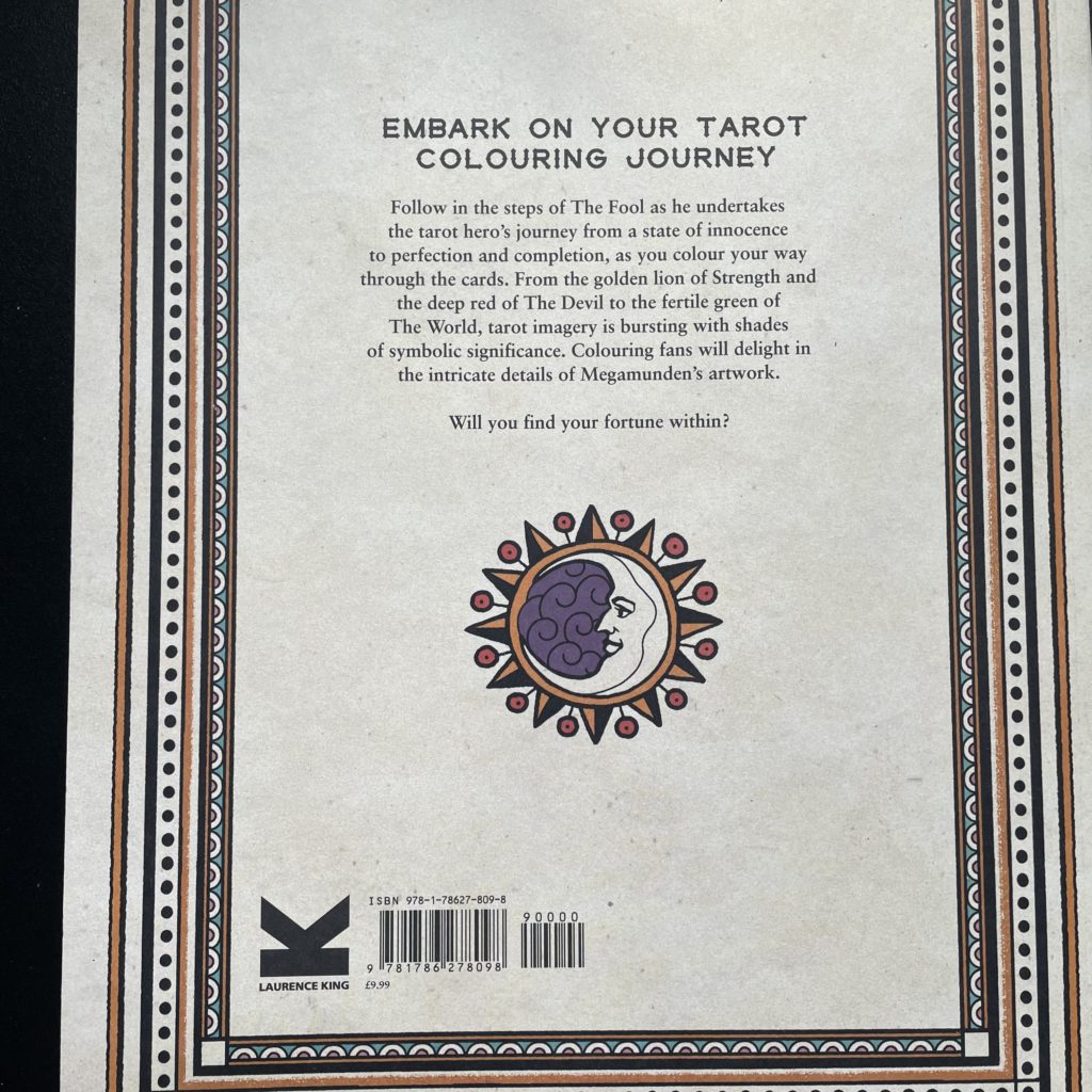 Tarot colouring book back